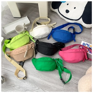 Colorful nylon crossbody chest bags for children with adjustable straps and zipper closure