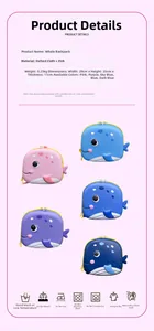 Detailed size and material specs for lightweight whale-shaped EVA kids backpack