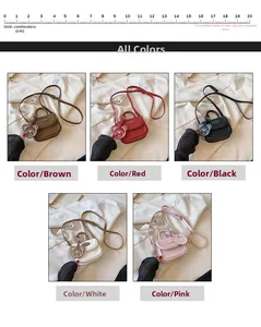 Mini borsa coreana per bambini con ciondolo a orso in cinque colori e scala di 20 cm