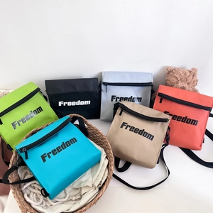 Kids Crossbody Bag Canvas Nylon Letter Print Small Square Casual Travel Japanese Style For Boys Girls Novelty Bag