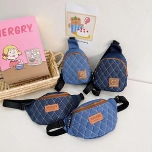 Borsa Da Petto In Denim Per Bambini Marsupio Trapuntato Diamante Borsa A Tracolla Casual Per Ragazzi E Ragazze
