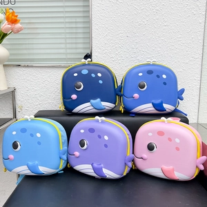Kids Backpack EVA Hard Shell 3D Cartoon Whale Shape Schoolbag Lightweight Breathable For Kindergarten Boys Girls Cute Animal