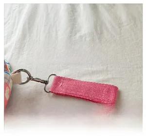 Pink durable strap hook detail for hanging kids bag or stroller accessory hooks