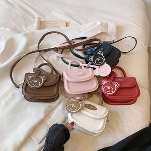 Borsa A Tracolla Mini Per Bambini Borsa A Mano In Pelle PU Ciondolo Orsetto Tracolla Regolabile Bambina Borsetta