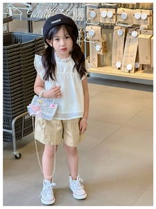 Girl's fashion look featuring a sequined mini bag with pearl handle and LOVE text