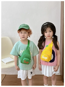 Kids nylon crossbody bag featuring vibrant colors and adjustable shoulder straps