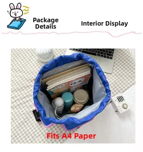 Interior view of the backpack showing large capacity and space for A4 papers and items