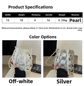 Spécifications détaillées de taille pour sac perlé à la main avec doublure en soie