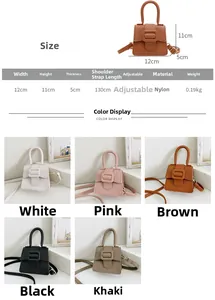 Size guide for children's mini saddle bag showing dimensions and adjustable strap length