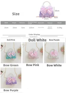 Guide des tailles sac à main fille avec dimensions 15x10x6cm et sangle réglable
