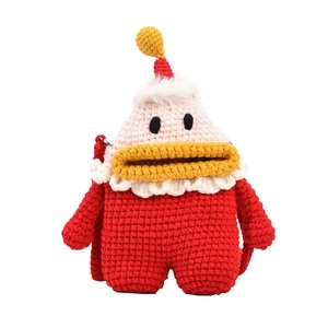 Sac bandoulière monstre au crochet rouge pour filles avec texture tricotée