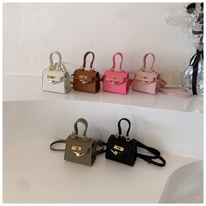 Micro mini leather handbags for girls in multi-color options with gold twist locks