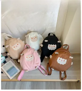 Gruppenanzeige von Cartoon-Schaf-Rucksäcken in Beige, Weiß, Schwarz, Rosa und Braun