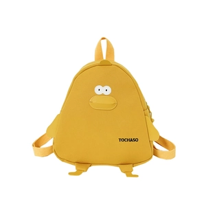 Cute yellow 3D cartoon duckling canvas backpack for kids travel and school use