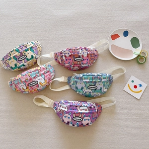Kinder Gürteltasche Cartoon Kaninchen Druck Canvas Brusttasche Verstellbarer Gurt Süße Umhängetasche Für Jungen Mädchen