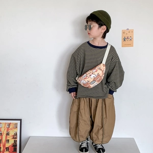 Modische Kinder-Brusttasche aus Canvas mit Bären-Print und verstellbarem Riemen für Kleinkinder