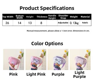 Guide des tailles détaillé pour sac licorne indiquant dimensions et sangle réglable