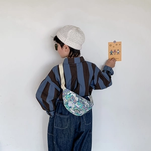 Niedliche Kinder Bauchtasche aus Canvas mit Hasen-Print und verstellbarem Gurt für Kinder