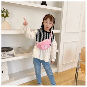 Sac banane rose pour enfants avec licorne mignonne et bandoulière ajustable