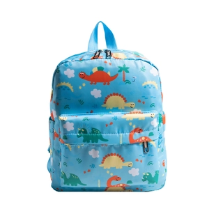 Light blue children's cartoon dinosaur backpack with waterproof nylon fabric and large capacity