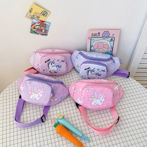 Sac Banane Enfant Licorne Dessin Animé Toile Sac Poitrine Pour Filles Tout-Petits Sangle Réglable Sacoche Mignonne