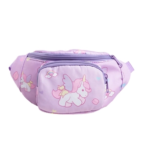 Sac banane violet pour filles avec licorne mignonne et arc-en-ciel pour enfants