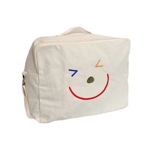 Sac de rangement enfant en toile brodée avec grande capacité et bandoulière réglable