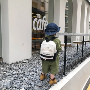 Kids lightweight canvas backpack with cute bear ears and ergonomic straps for toddlers