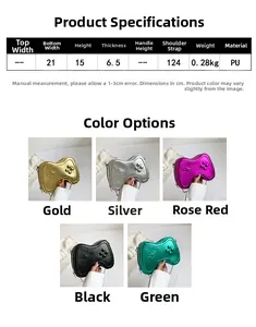 Mini-Umhängetasche in Spielecontroller-Form aus PU-Leder mit Metall-Kettenriemen