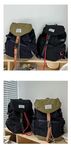 Détail d'un sac à dos pour enfant avec fermeture à boucle et texture en toile