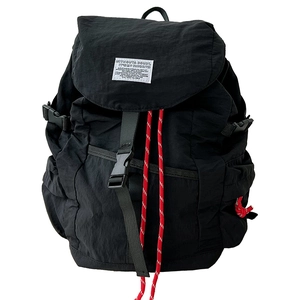 Sac à dos noir minimaliste pour enfants avec cordon de serrage et boucle de fermeture