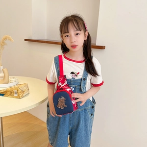 Sac de poitrine dinosaure rouge pour enfants avec motifs poneys et sangle ajustable