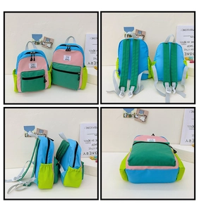 Vue détaillée sous quatre angles du sac à dos léger pour enfants avec poches en filet