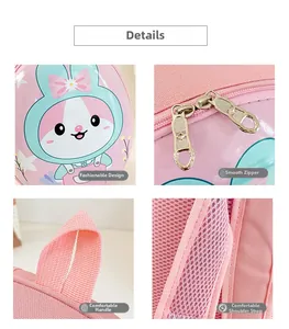 Pink toddler backpack featuring durable metal zippers and breathable mesh shoulder straps