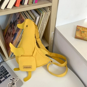 Sac Bandoulière En Forme De Canard Animal Dessin Animé Toile Sac Poitrine Épaule Pour Femmes Filles Étudiantes Style Kawaii