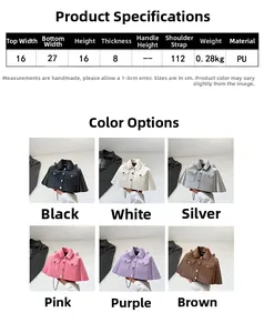Detailed sizing chart and color guide for the creative leather jacket shaped crossbody bag
