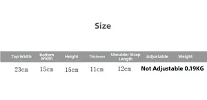 Size guide for girls woven flower basket bag showing dimensions 23x15x15cm and 0.19kg weight