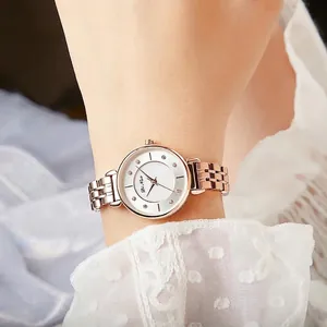 Elegant Di Nuo rose gold ladies watch with crystal indices and a premium metal strap
