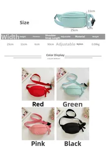 Tabella taglie del marsupio in nylon per bambini con dimensioni e cinturino regolabile