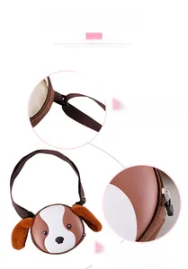 Detail of dog crossbody bag showing durable oxford fabric and smooth metal zipper