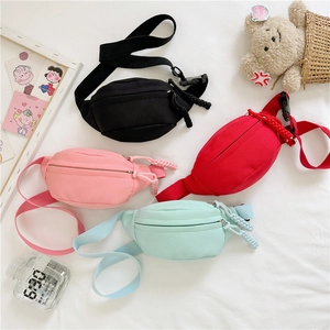 Marsupio Di Tela Alla Moda Per Bambini Stile Coreano Tinta Unita Borsa Da Petto A Tracolla Regolabile