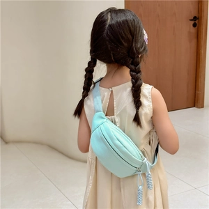 Marsupio minimalista verde menta per bambini e borsa a tracolla in tela per bimbi e bimbe