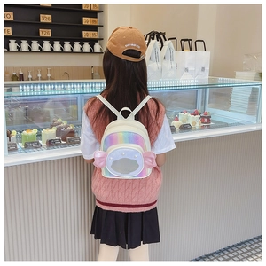Détail du sac à dos laser dégradé pour enfants avec ailes 3D et décor en perles