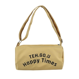Sac cylindrique jaune en toile pour enfants avec imprimé lettres style sportif