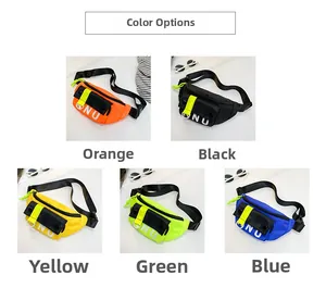 Cinq options de couleurs de sacs de poitrine en toile pour enfants avec lettres contrastées