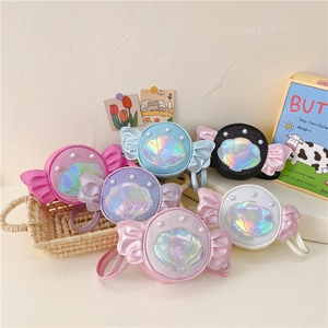Kids Shoulder Bag Cute Candy Shape Sequin Shell Artificial Pearl Decor Crossbody Purse For Girls Princess Fashion Accessory