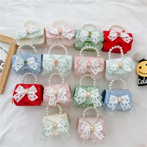 Sac À Bandoulière Princesse En Dentelle Pour Filles Sac À Main Avec Poignée En Künstliche Perles Nœud Papillon