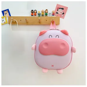 Sac à dos cochon rose pour enfant avec oreilles 3D et coque légère accroché au mur