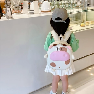 Sac à dos rigide mignon motif vache pour fillettes et tout-petits dans un café