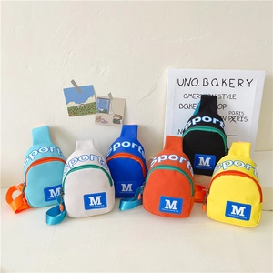 Kinder Brusttasche Nylon Canvas Umhängetasche Gürteltasche Sportlich Buchstaben Druck Streetwear Stil Für Jungen Und Mädchen